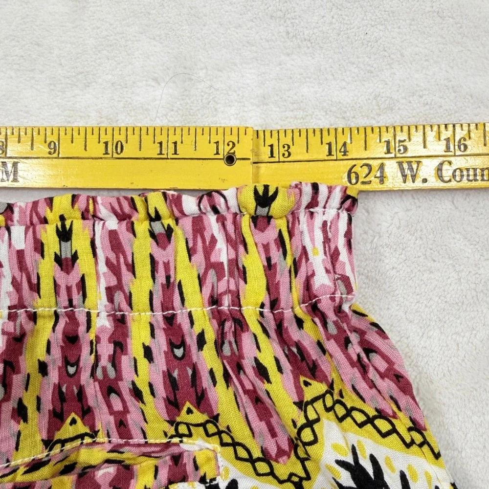 Anthropologie Geometric‎ Ikat Print Tie Waist Shorts Linen Blend Small